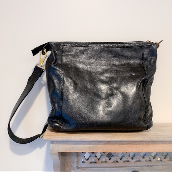 SOLD- Fossil Black Leather Crossbody / Messenger - Picture 5 of 8